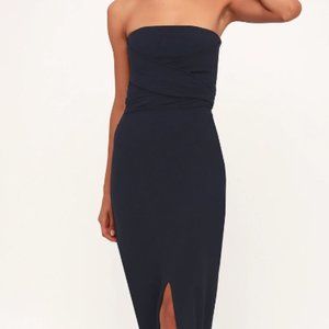 Lulus Night Navy Blue Strapless Maxi Dress